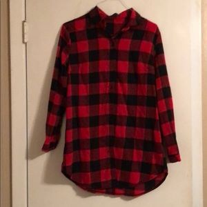 Buffalo Plaid Tunic Button Down